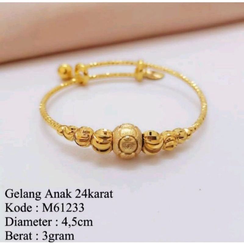 gelang anak / gelang anak besar kecil / gelang anak warna gold 24k