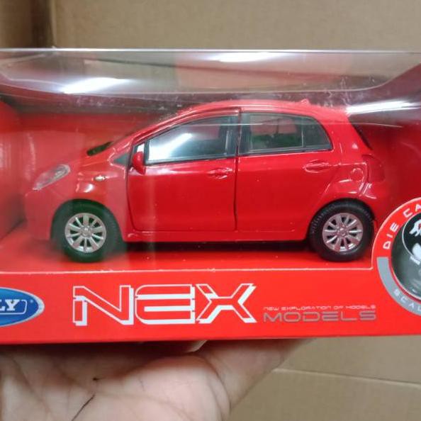 - HKL Diecast Welly Toyota Yaris mainan anak miniatur mobil besi ☆