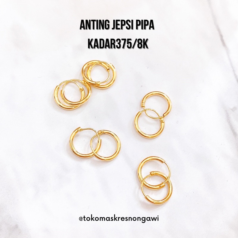 anting emas jepsi pipa kadar 375/8k