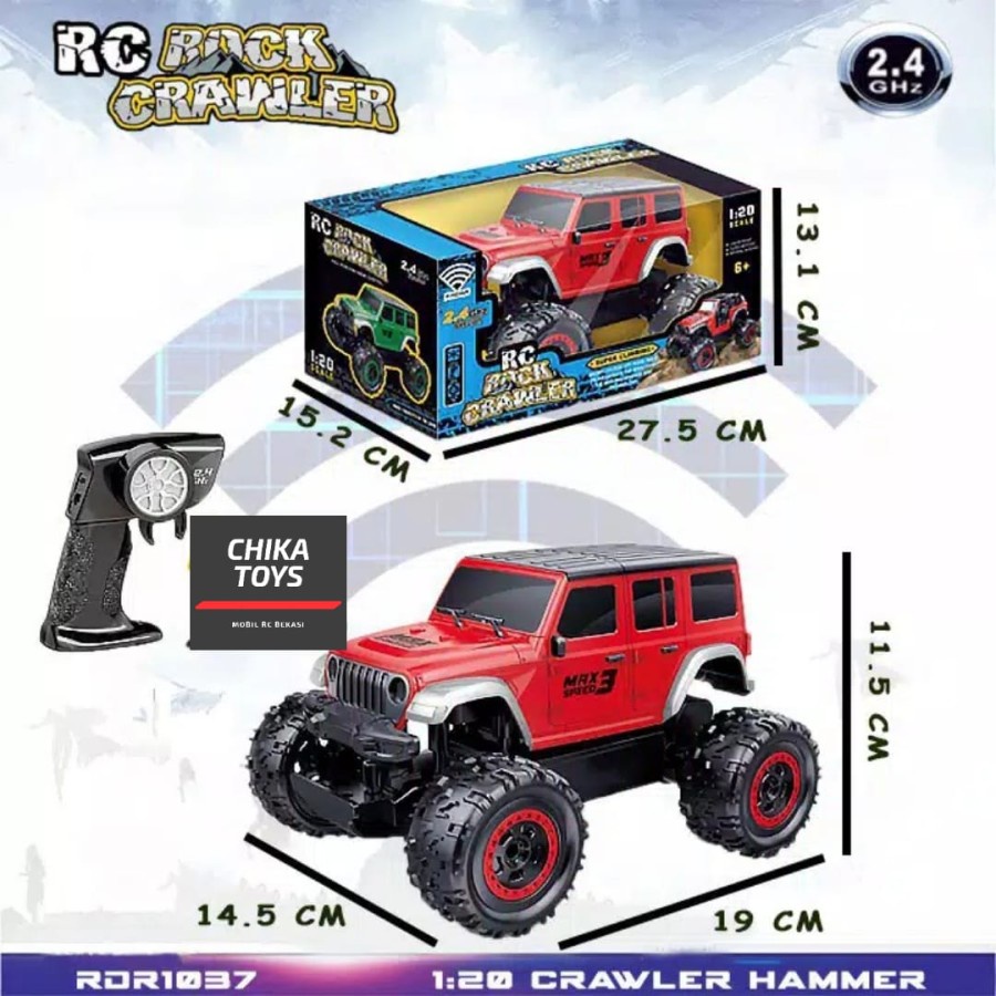 Mobil RC Rock Crawler JEEP RUBICON Skala 1:20 Mainan Remote Control