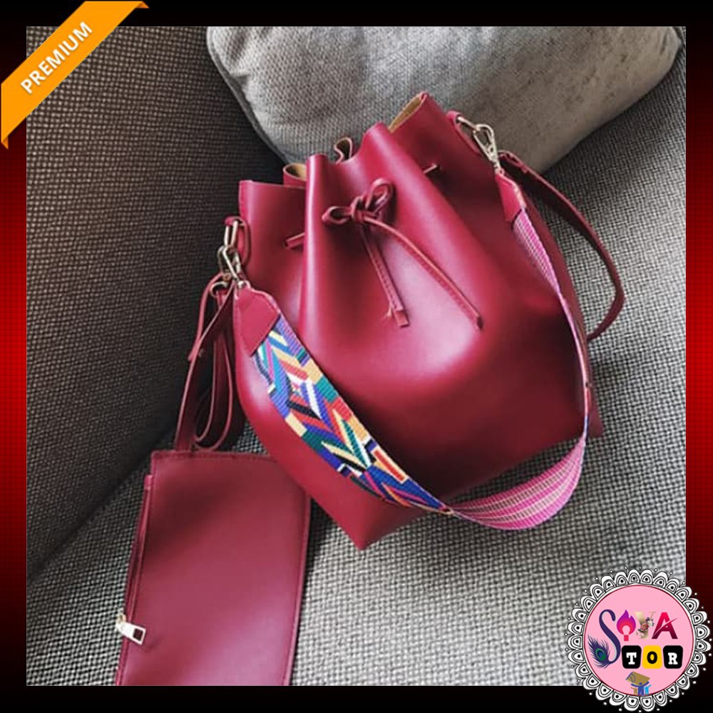 Tas Serut Strap / Tas Selempang Wanita Kulit Korean Style Bags AC18 TAS SELEMPANG  SERUT