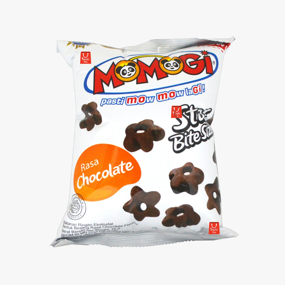 

Momogi Star Chocolate Bite Size Makanan Ringan Ekstrudat - 25gr