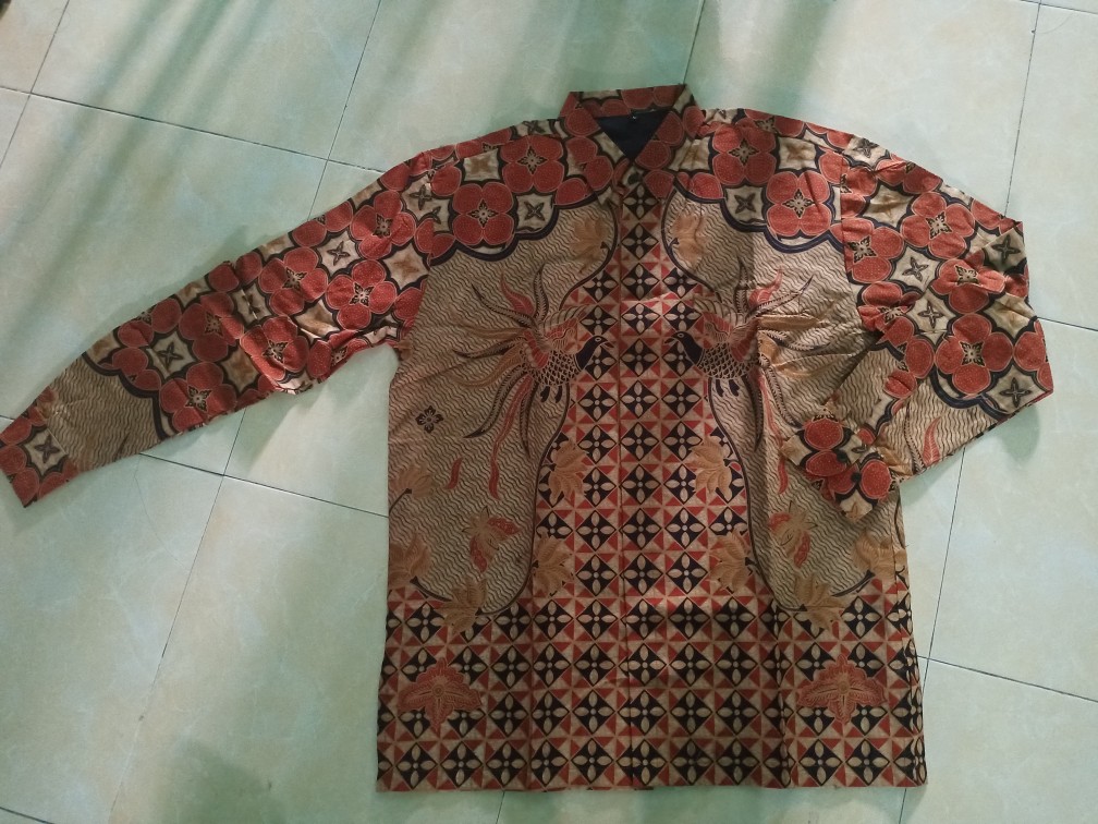 Kawung Puspo Kemeja Batik Pria Full Furing Bahan Katun Cabut Primisima