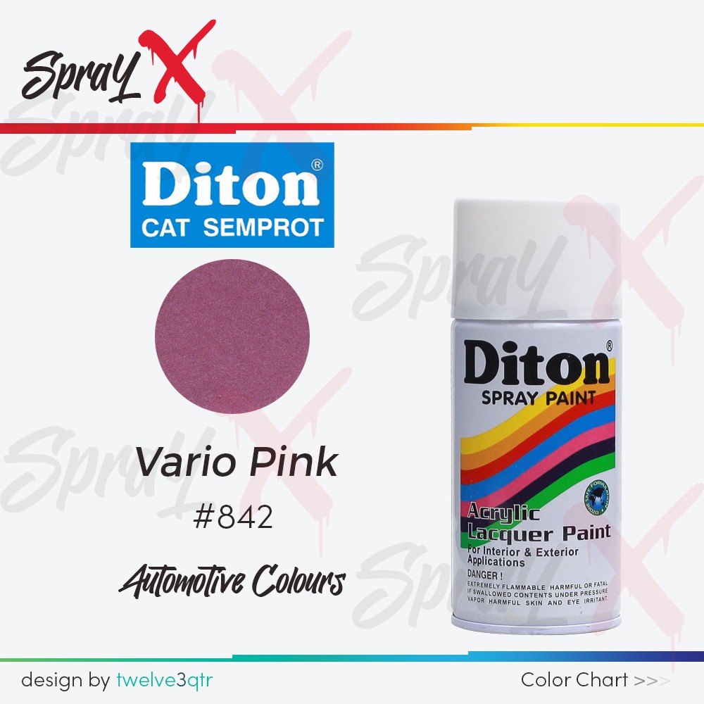 DITON AUTOMOTIVE VARIO PINK 842 / MERAH MUDA VARIO #842 300ML - SPRAY PAINT / PYLOX  / PILOX