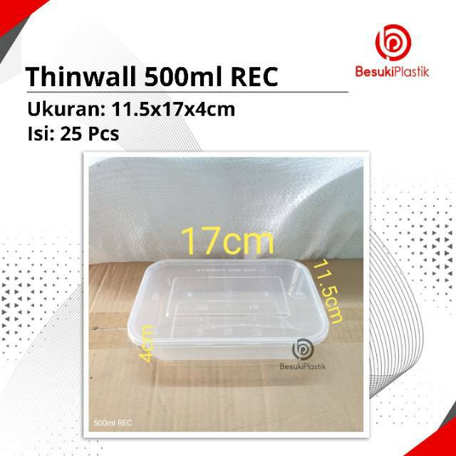 Thinwall 500ml REC / Thinwall Box 500ml / Kotak 500ml / Kotak Thinwall 500ml REC
