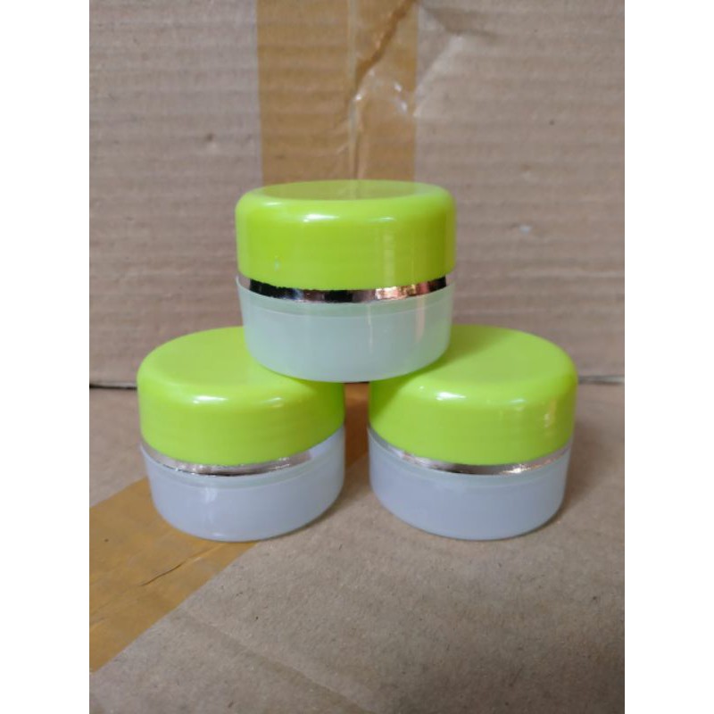 25Pcs POT CREAM 12,5gr WARNA TRANSPARAN HIJAU