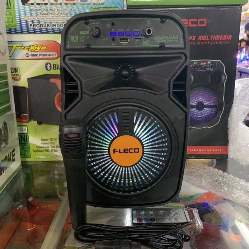 SPEAKER FLECO F-6615 BLUETOOTH FREE MIC KARAOKE X-TRA BASS