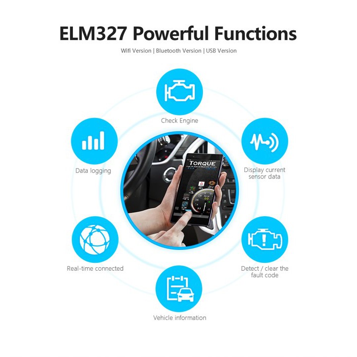 ELM327 Mini OBD OBD2 Bluetooth Car Scanner Alat Scan Mobil Android