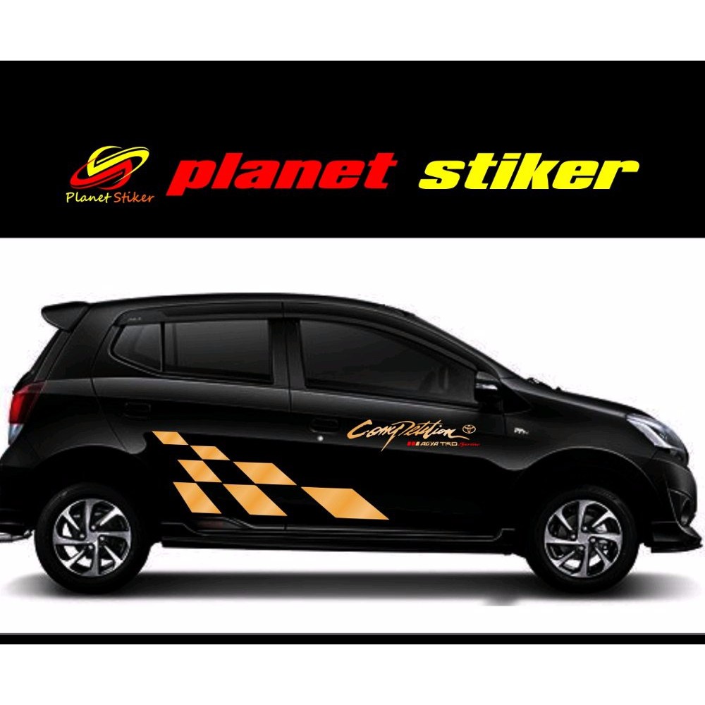 GOLD SILVER EDITION STIKER MOBIL CUTTING STICKER COMPETITION TOYOTA YARIS AGYA RUSH ALL VARIAN Shopee Indonesia