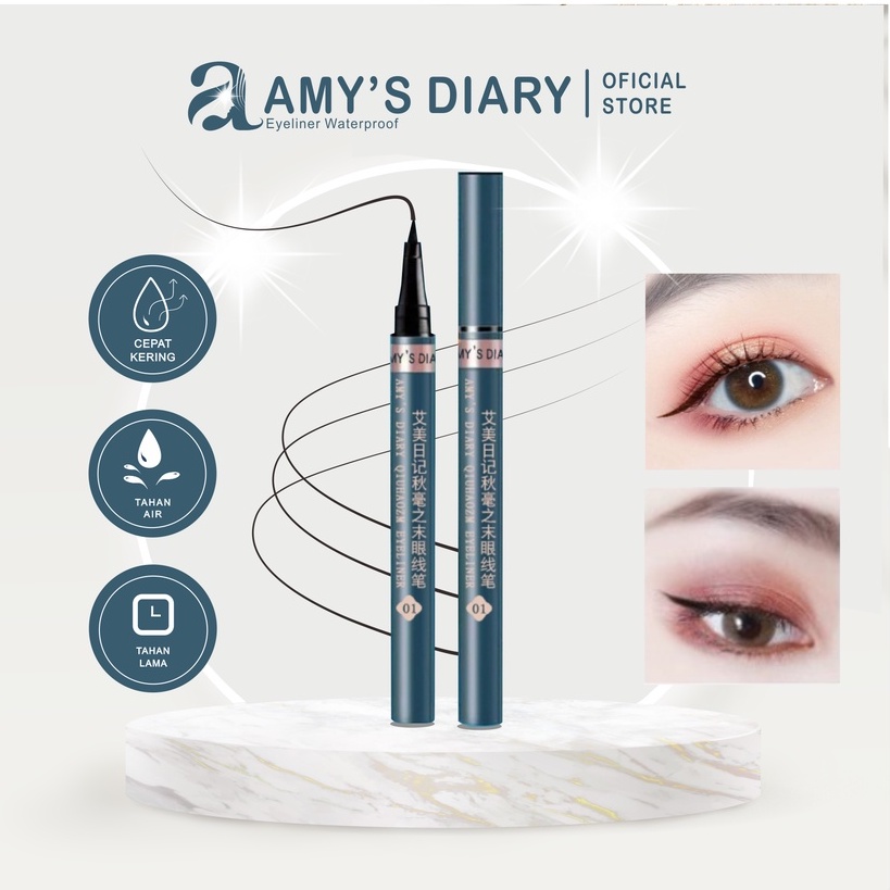 Eyeliner Amy's Diary Waterproof Liquid Pen smooth color rendering mild formula