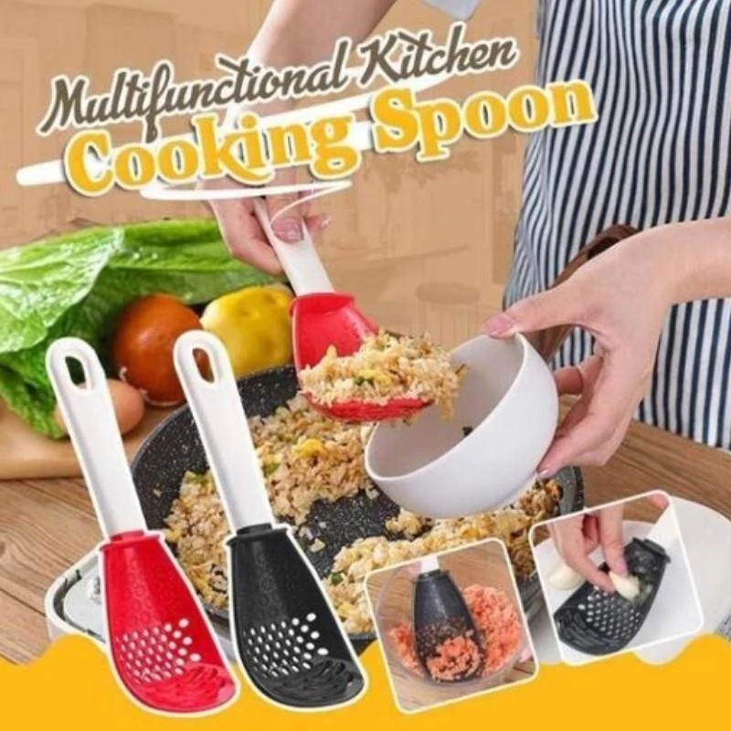 Creative Multifunctional Grinding Cooking Spoon,Mashing and Draining Colander Grinding Ginger Kitchen Gadgets