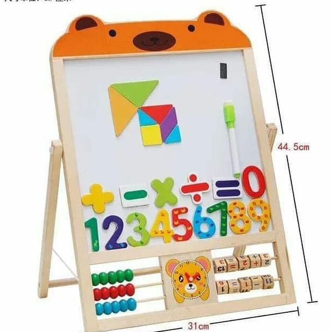 

Papan Tulis Edukasi Karakterberuang Dua Sisi Magnetik / Learning Board Mamanmarinto