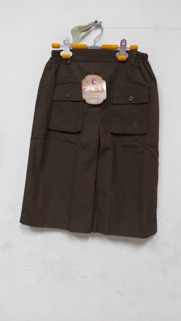 Rok kulot pramuka putri pendek karet pinggang famatex Litton no.1-12/ celana rok coklat