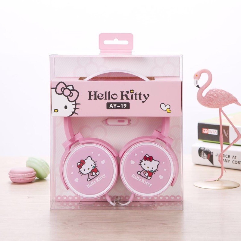 HEADPHONE HELLOKITTY /HEADSET BANDO KARAKTER HELLOKITTY AY-19