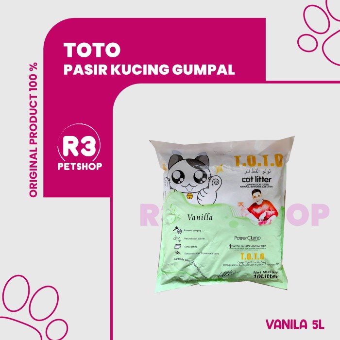 Pasir Kucing gumpal wangi TOTO 5l pasir wangi gumpal