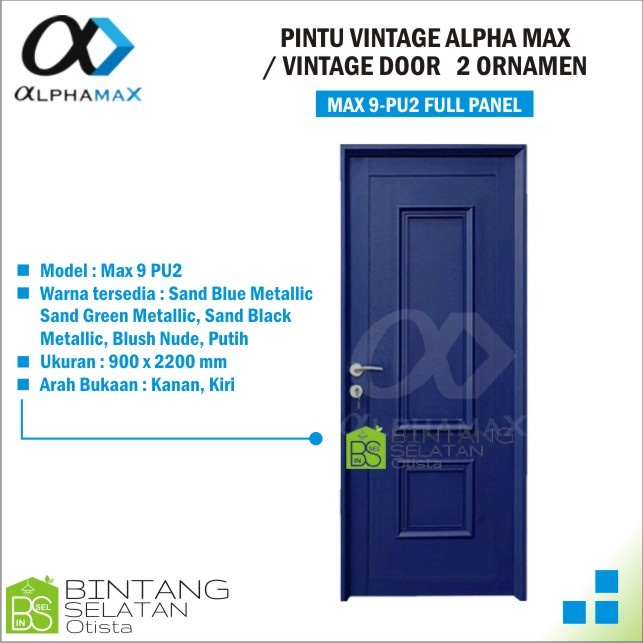 PINTU VINTAGE ALPHA MAX VINTAGE DOOR MAX 9 PU 2 Full Panel 2 ORNAMEN