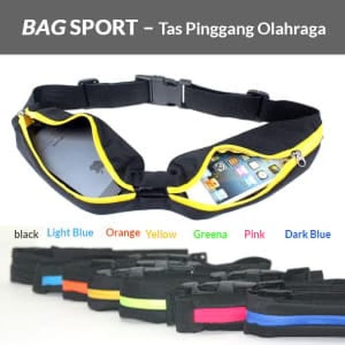 TAS PINGGANG OLAHRAGA SEPEDA RUNNING FLEKSIBLE MUAT BANYAK BARANG