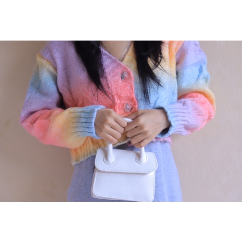 [ SIAPKIRIM ] Jisoo Rainbow Crop Cardigan Crop | Jisoo Non Crop