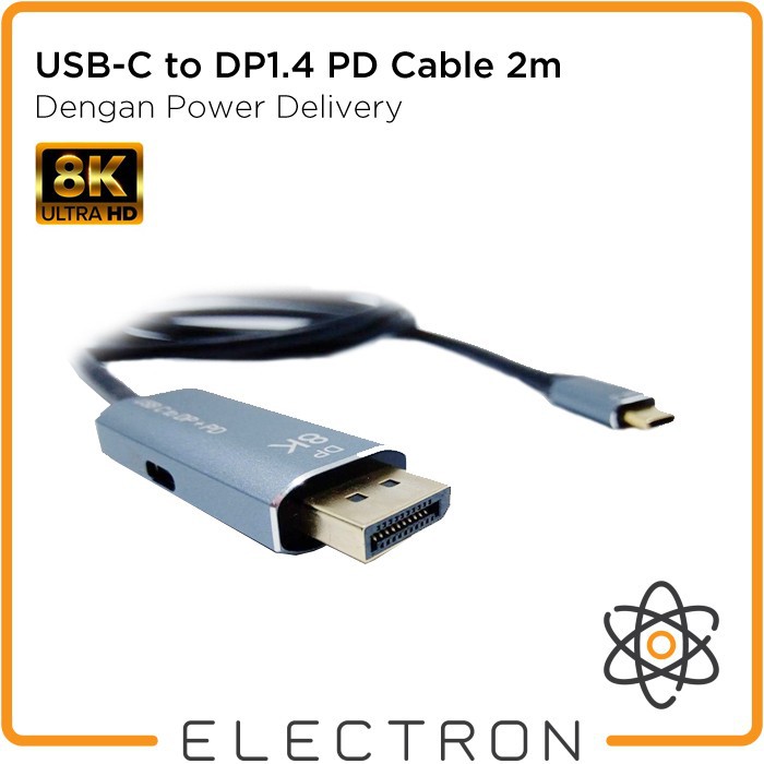 USB-C to DP1.4 PD Cable 2m DisplayPort 1.4 Power Delivery Type