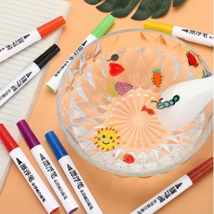 

[MiY㊍] (1set isi 12spidol + sendok) Spidol Ajaib Air Warna Warni - Spidol Air Apung - Magic Marker White Board ||Banyak.peminat