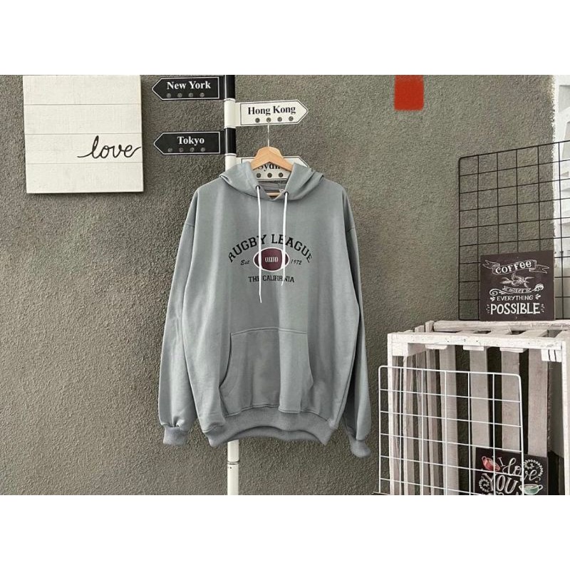 HOODIE CALIFORNIA WARNA ABU/GREY size L READY (BISA COD)