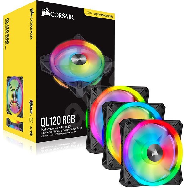 Corsair iCUE QL120 RGB 120mm PWM Triple Fan with Lighting Node CORE | Black atau White