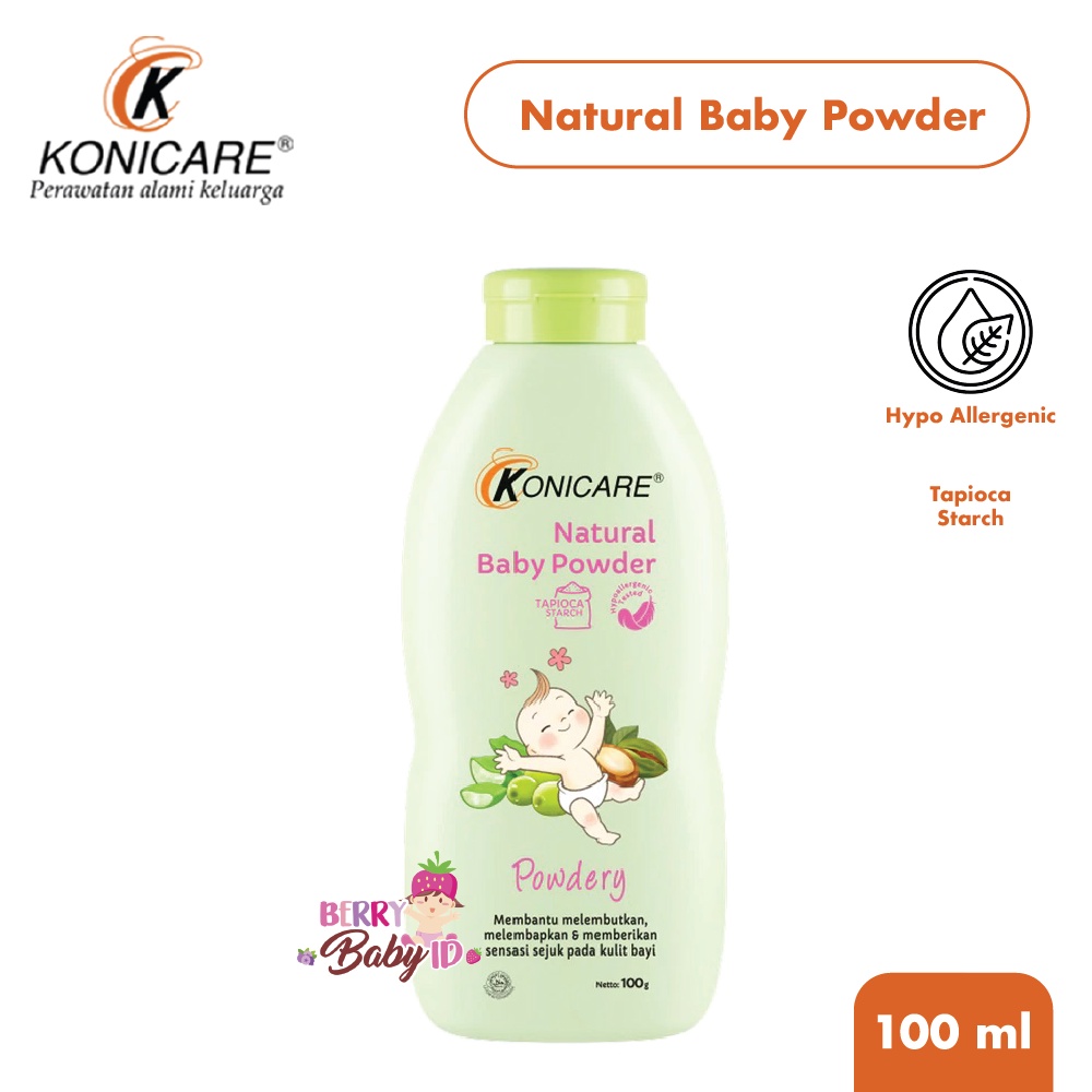 Konicare Natural Baby Powder Bedak Tabur Bayi Powdery Fresh 100 200 gr Berry Mart