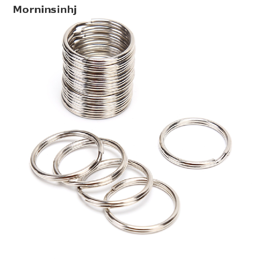 100pcs / lot Gantungan Kunci Split Ring Hoop Bahan Metal