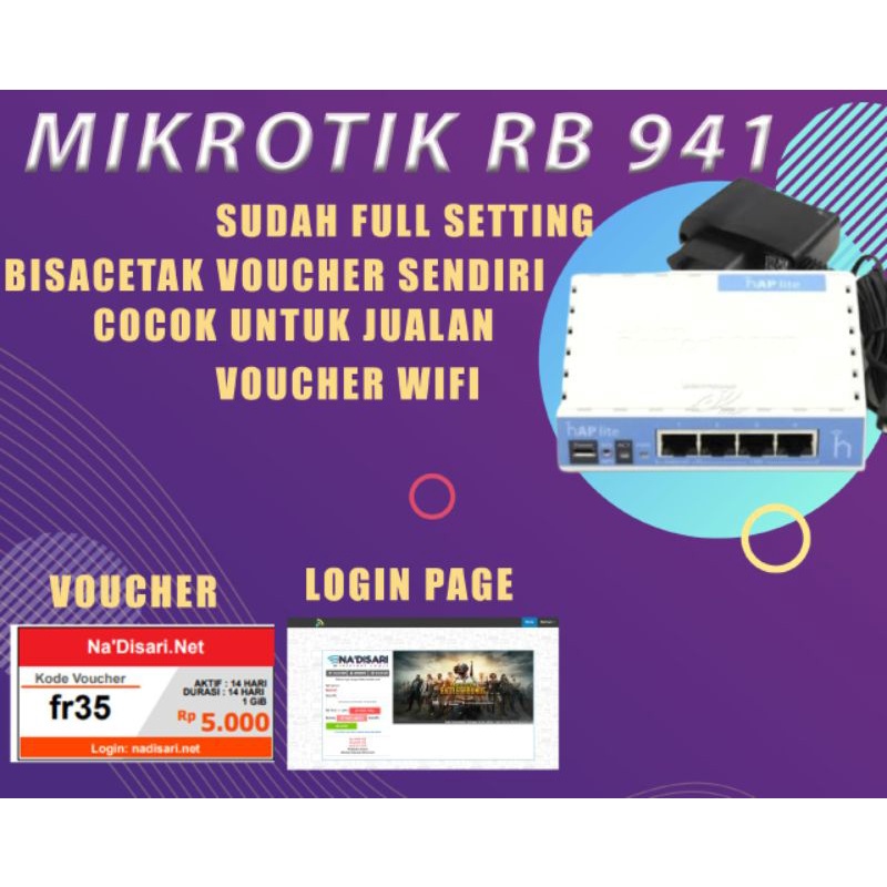 Mikrotik RB 941 | Voucher Wifi  | Rt RW NET