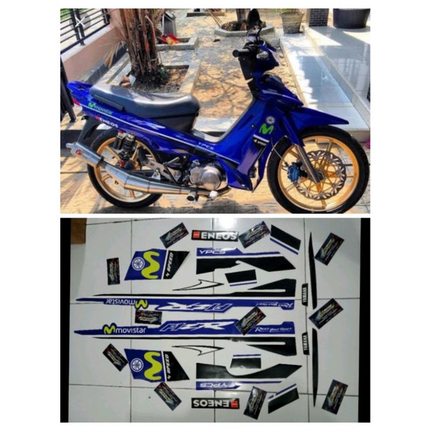 Striping Yamaha Fiz r Variasi Movistar Biru