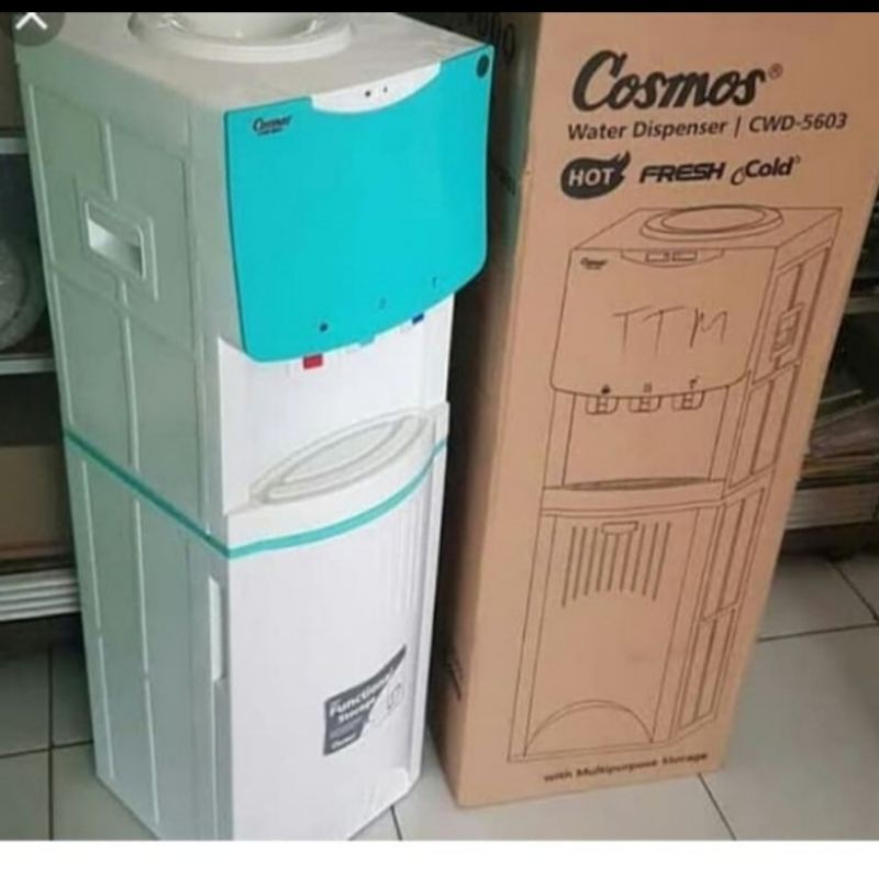 Dispenser air panas,dingin,normal 3kran Cosmos  CWD 5603 rak multifungsi