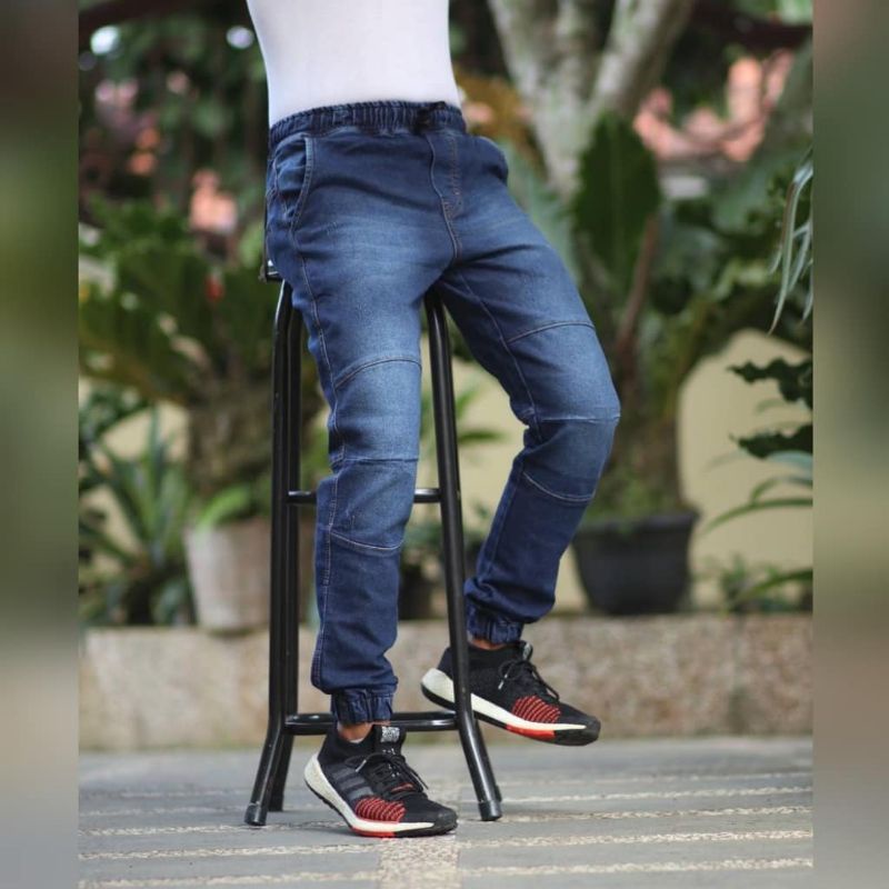 Celana jeans Joger pria jumbo