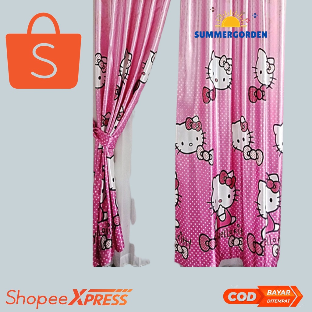 GORDEN Hello kitty Hellokitty blackout Import L 150 CM T 220 CM gorden jendela pintu gorden murah go