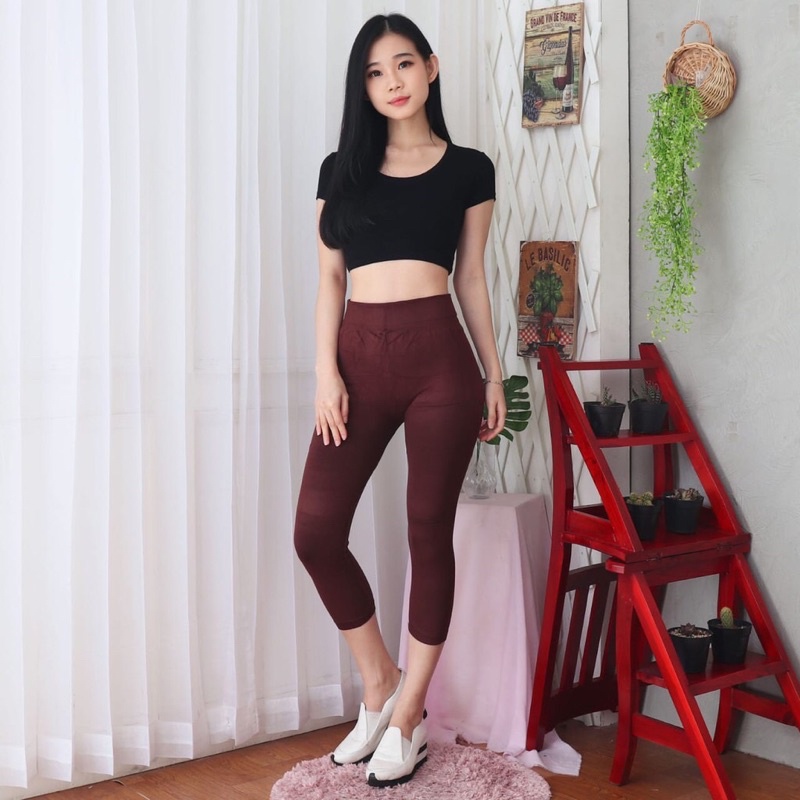 LEGGING 7/8 HIGHWAIST POLOS / LEJING AEROBIC / CELANA LEGGING SEBETIS / LEGING SENAM