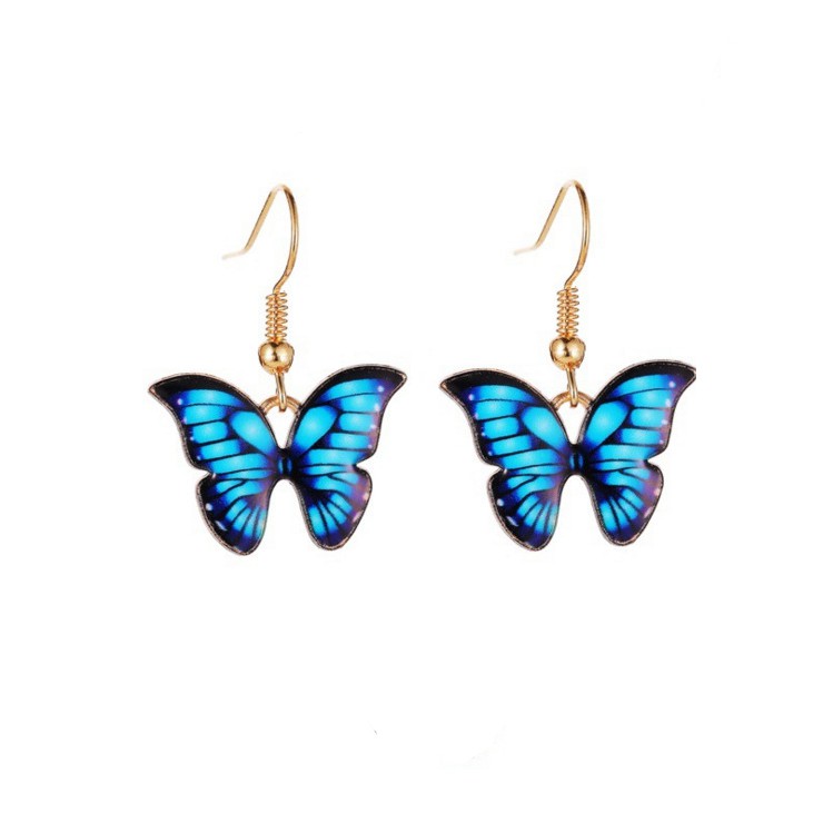 Anting kupu-kupu warna-warni fashion wanita Korea Butterfly earrings