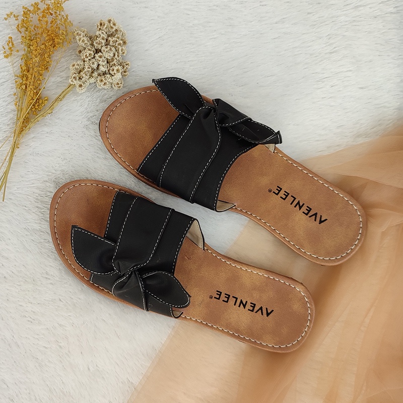 Sandal Wanita Pita Cantik Slop Sol Karet Flat Anti Licin