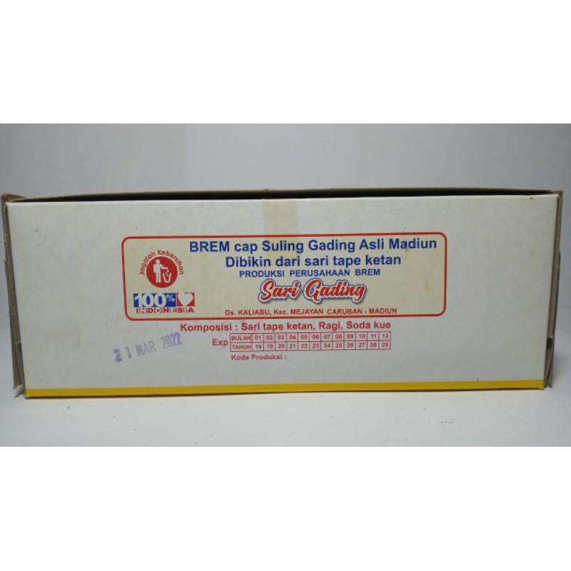 BREM BESAR Madiun asli cap suling gading isi  LIMA BATANG