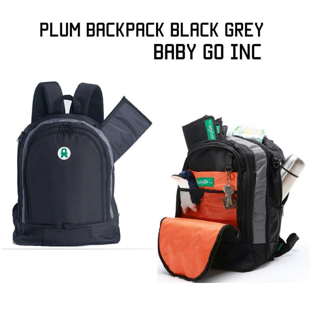 BabyGo Inc Plum Backpack Black Grey