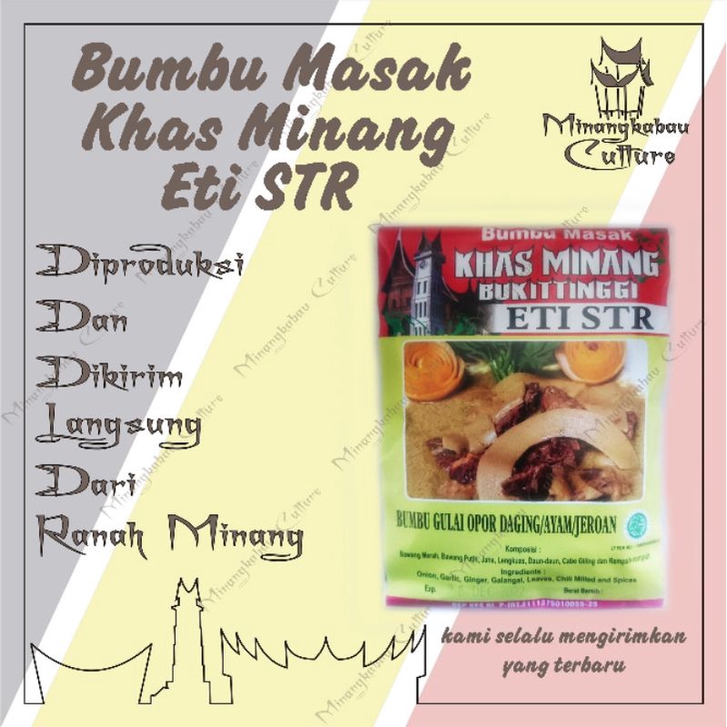 

Bumbu masakan Minang Eti STR BUMBU GULAI OPOR DAGING/ AYAM /JEROAN khas Sumatra Barat, khas rumah makan Padang