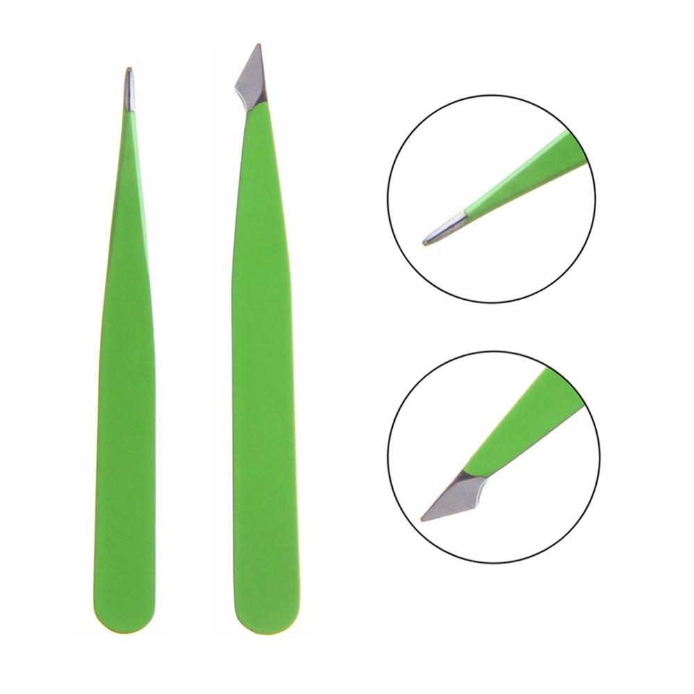 R-flower 2Pcs Penjepit Alis Professional Beauty Tip Penghilang Bulu