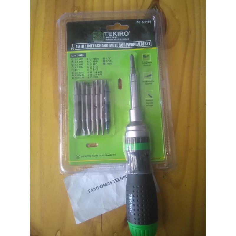 Obeng Rachet Tekiro Set 19In1 Obeng Bolak Balik Tekiro 19 In 1