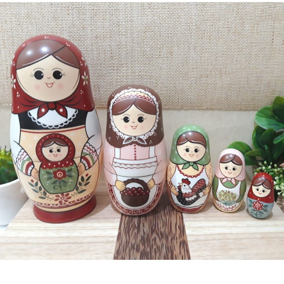 BONEKA KAYU JEPANG/ BONEKA MATRYOSKA HEIDI/ BONEKA SOUVENIR/ PAJANGAN BONEKA