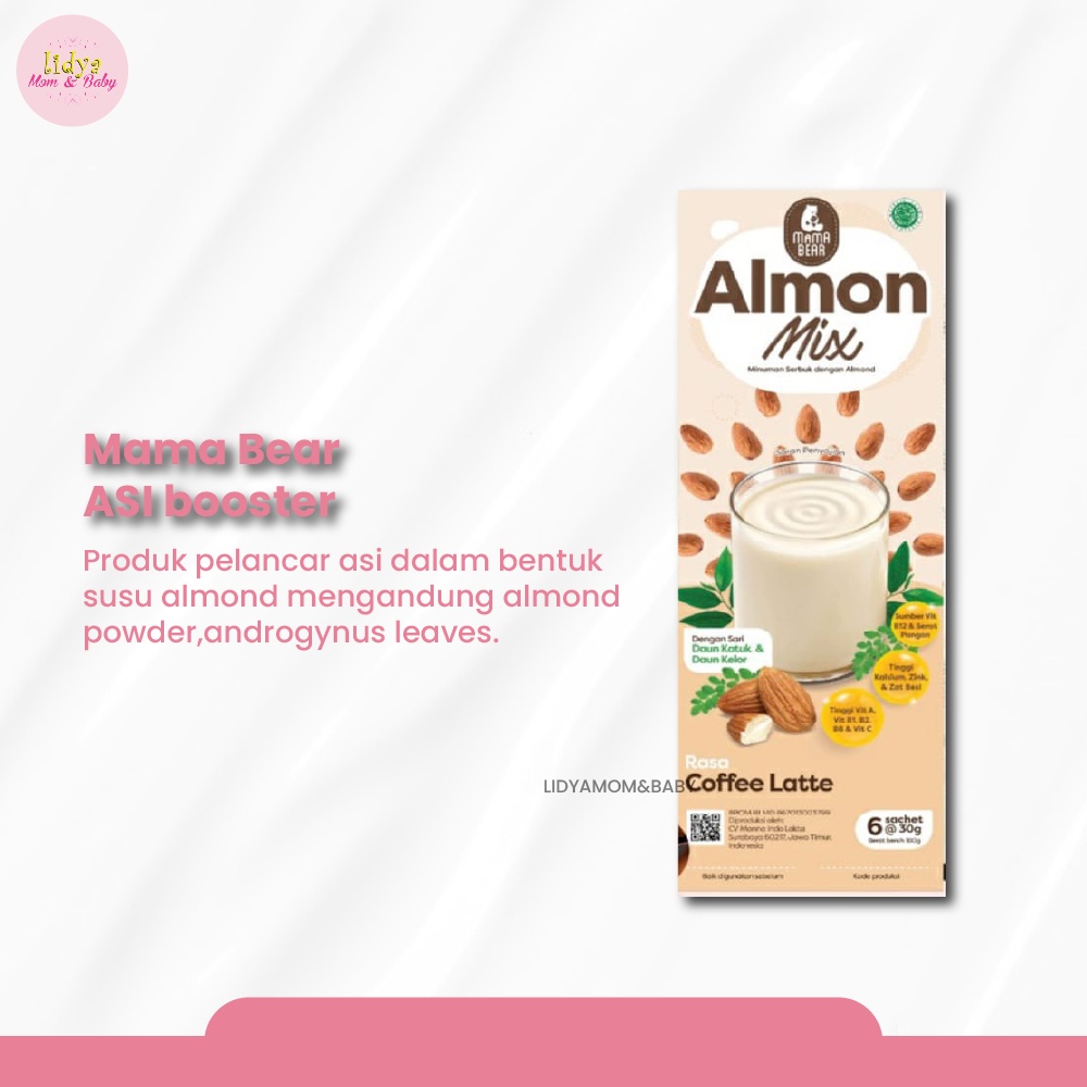 Mama Bear Almond Mix New Varian Minuman Herbal Serbuk Alami Halal BPOM Untuk Ibu Hamil &amp; Menyusui By Lidyamomnbaby