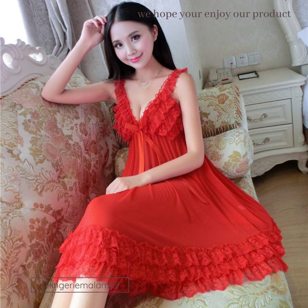 Lingerie Jumbo Dress Seksi Lace Import