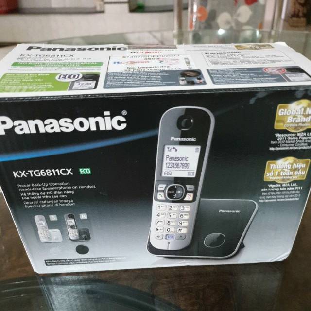 Panasonic telepon KX - TG6811CX intercom wireless hands free speakerphone