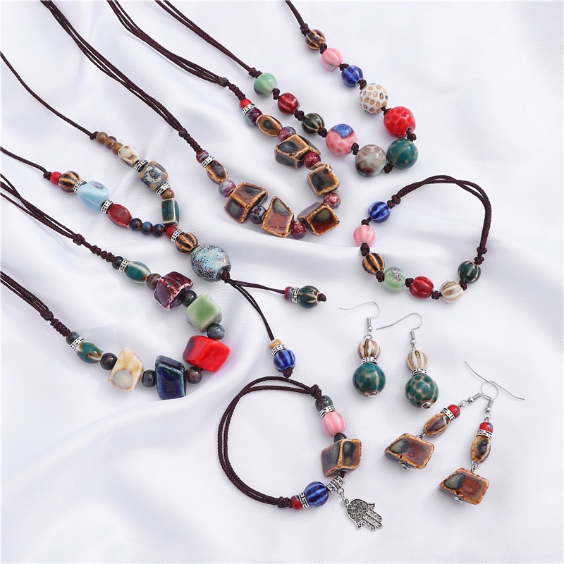 20 pcs/lot 6mm Buatan Tangan Putaran Porselen Keramik Beads Longgar Perhiasan Kerajinan Gelang DIY Beads Aksesoris