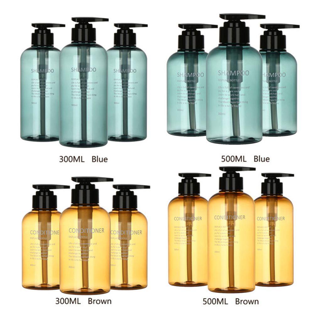 Wonder 3Pcs Botol Dispenser Dengan Pompa Tekan Conditioner Shower Lotion Bottle Containers Set