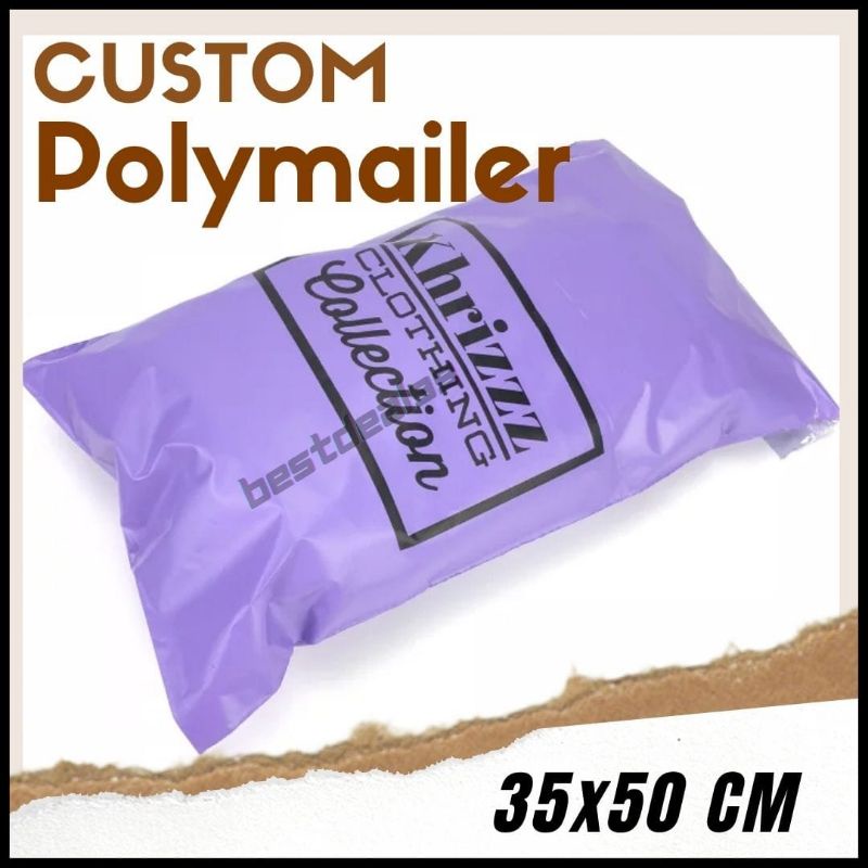 (35x50) CM POLYMAILER PACKING ONLINE + CUSTOM SABLON (Harga per pcs)