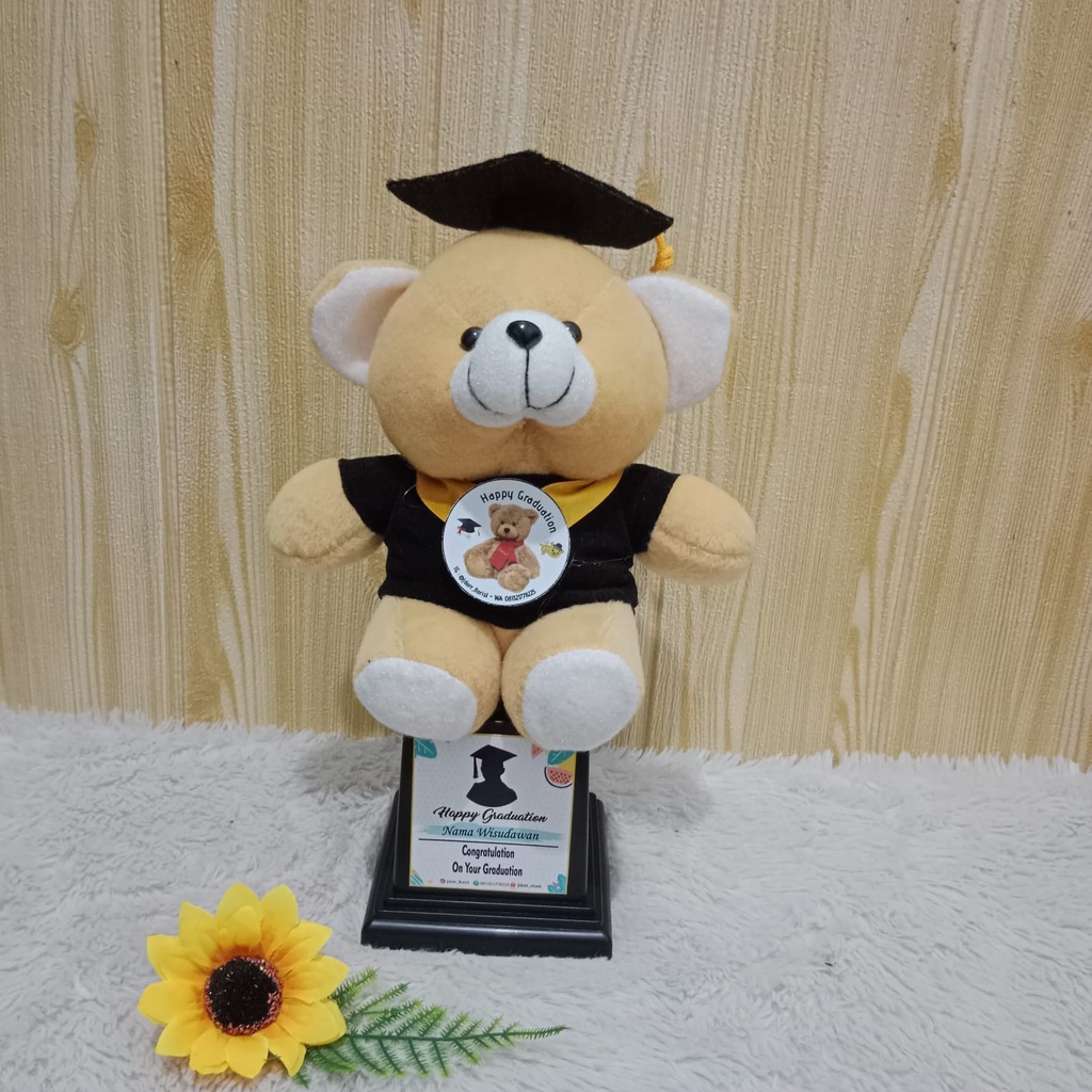 PIALA BONEKA WISUDA / TROPHY BONEKA WISUDA / HADIAH WISUDA / FREE REQUEST NAMA / FOTO DAN LOGO / Boneka Gemoy /