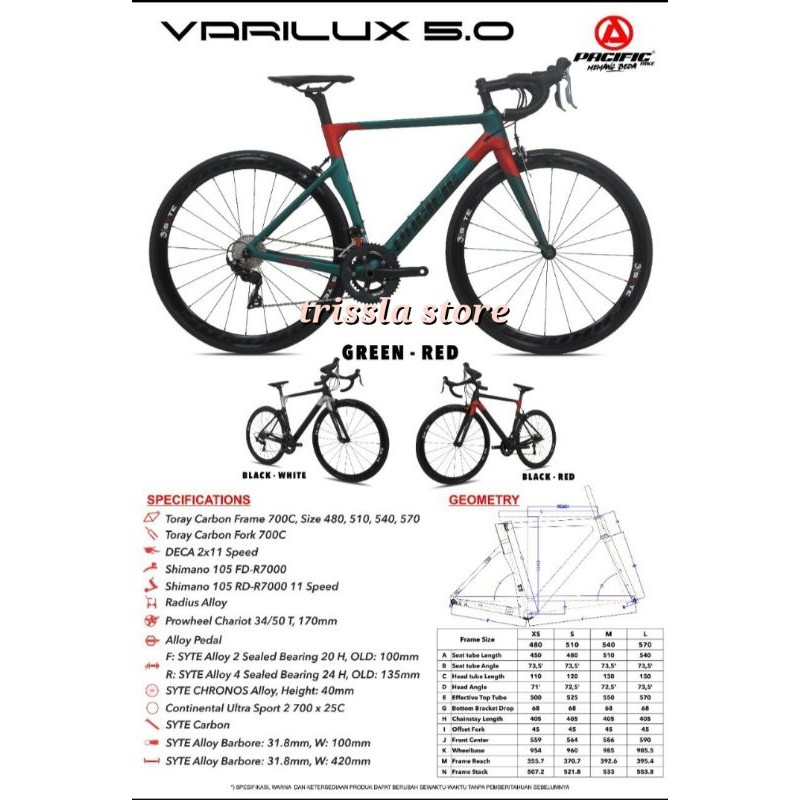 700C ROAD BIKE CARBON VARILUX 5.0 PACIFIC